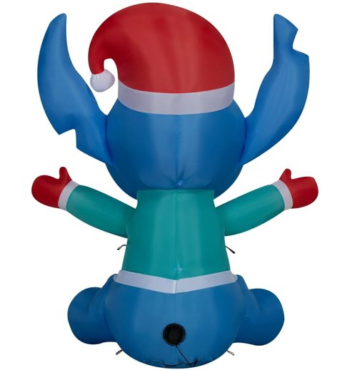 Christmas Inflatable Stitch Santa Hat Holiday Sweater 4.5 Foot Stitch Air-Blown Inflatable Blow Up - Comes with Tether Stakes, Rope, Power Supply and a Bonus Repair Patch