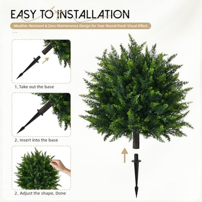 Artificial Topiary Ball Trees - Cedar Foliage, 2 Pack - Variation of THIS listing