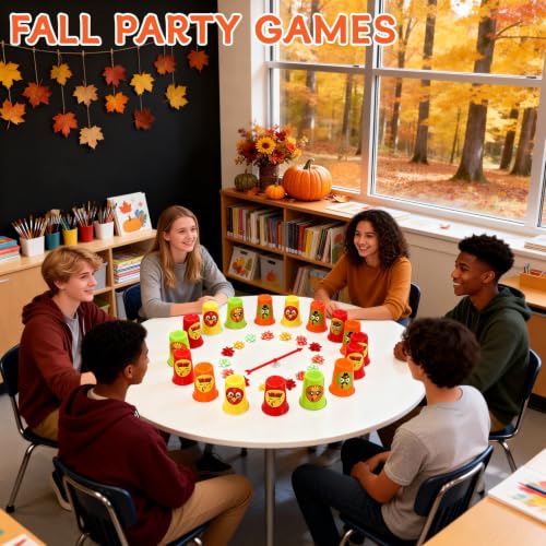Fall Thanksgiving Game Cup Spinning Roulette Set - Fall Color