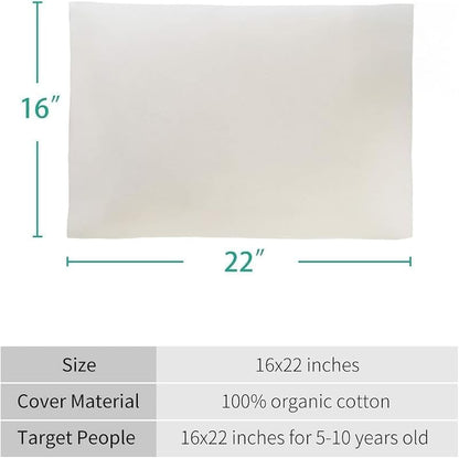 Organic Cotton Pillow Case - Off White / 16x22 Kids Pillow Cover - Pack of 2