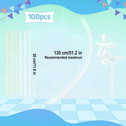 Skiennix 260 Balloons Set - 100PCS Animal Long Balloons & 50PCS Clear/White Balloons for Parties