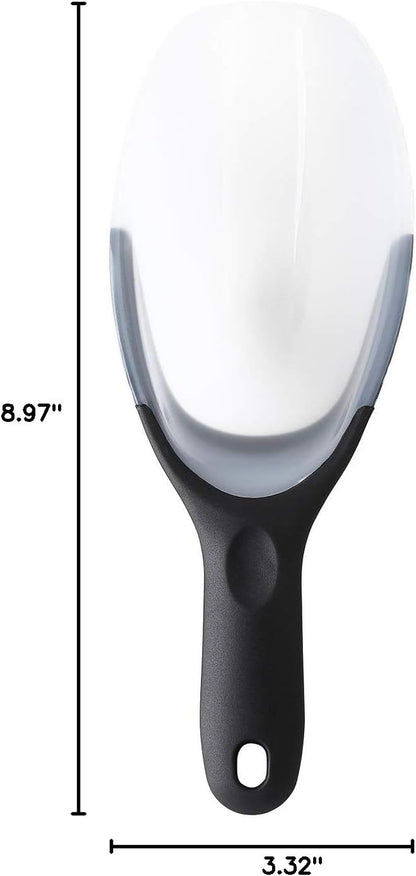 Spring Chef Magnetic Ice Scoop - BPA-Free Flexi-Plastic with Soft Grip Handle | Dishwasher Safe for Kitchen Use - Black