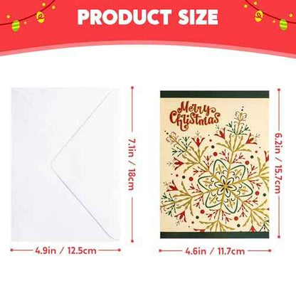 JOYIN 30 PCS Boxed Christmas Cards Assortment Elegant Icons With Envelopes, Diverse Festive 6 Designs for Winter Holiday Xmas Season Merry Christmas Cards, Present Giving, Wintertime Gifts