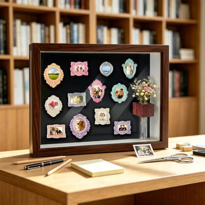 Mini Shadow Box Kit with Magnetic Frames & Mini Vase - DIY Wall Decor