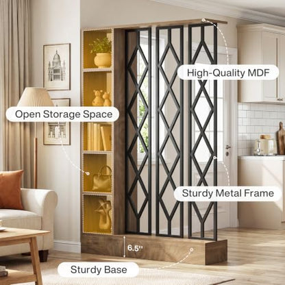 Tribesigns 70.87" Tall Room Divider with 5-Tier Open Storage Shelves - Variation 1