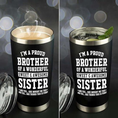 Proud Brother Tumbler 20oz - Sister Gift, Father's Day, Christmas Gift