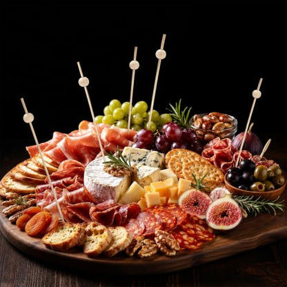1000 Wooden Cocktail Picks - 4.7 Inch Food & Drink Skewers for Appetizers