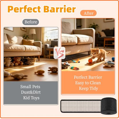 Under Couch Blocker and Bed Blocker for Pets - Black 394 × 3.94 Inch