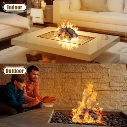 Ceramic Pine Cone Fire Pit Decor Set - 10 Fireproof Christmas Accessories