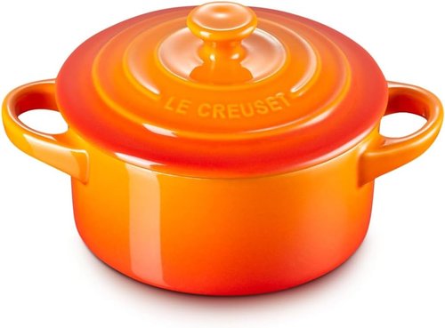 Le Creuset Mini Round Cocotte - 8 oz. Stoneware Dish in Vibrant Flame Color