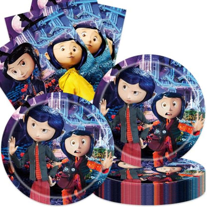 Red Coraline Party Supplies Set for Birthday Decorations - 40 Pieces