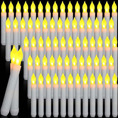Macarrie Flameless LED Taper Candles 108 Pieces White Safe Home Decor