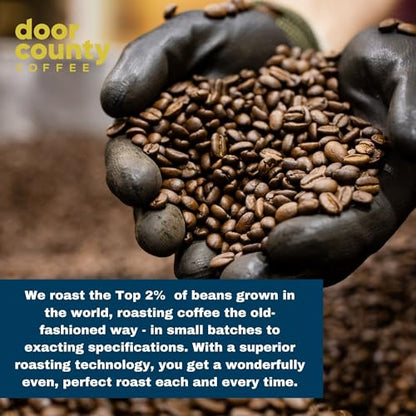 Door County Coffee Mocha Mint Flavored Coffee Whole bean | 10 oz Bag | Flavored Whole Bean Coffee Medium Roast | 100% Specialty Arabica Coffee Whole bean | Flavored Gourmet Coffee | Mocha Mint Coffee