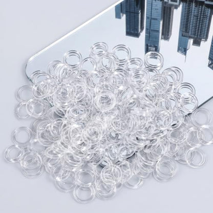 200PCS Transparent Plastic Shower Curtain Rings for Crafts & Repairs