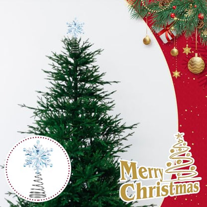 Iridescent Mini Snowflake Tree Topper for Christmas Decorations - Blue Gemstone