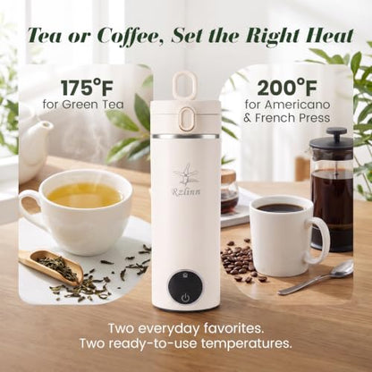 Beige Portable Travel Electric Kettle 120V 450ml Stainless Steel Small