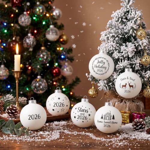 36 Pcs DIY White Christmas Ornaments 4 Inch Matte Holiday Decor