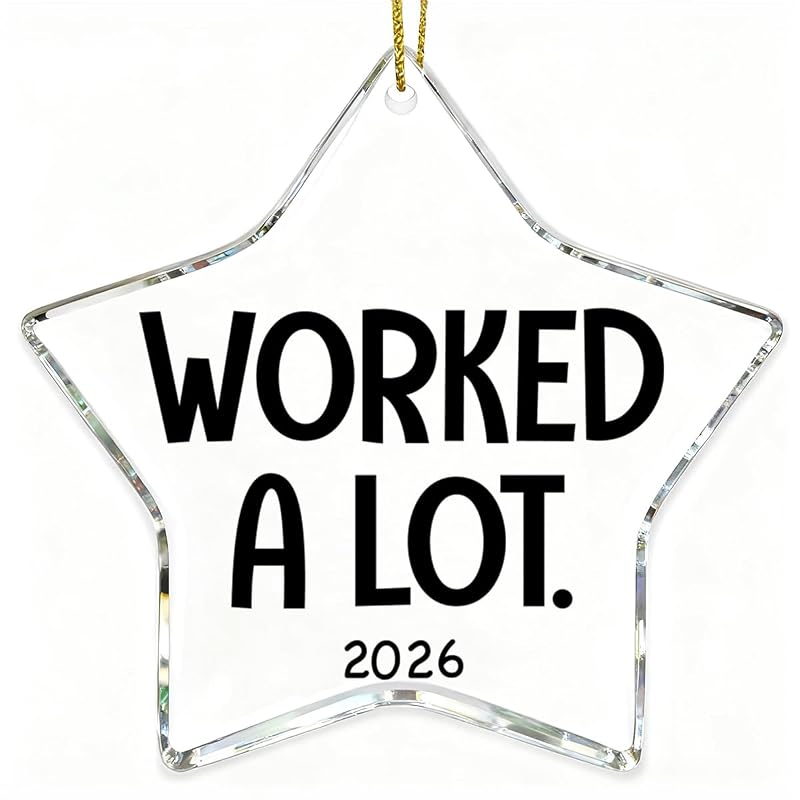 Funny Work Christmas Ornament – Star Shaped Acrylic Gift for Coworkers