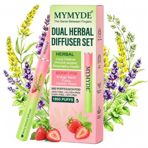 MYMYDE Green Flavored Air Device with Thyme Mint & Strawberry Mint - Switchable Portable Aroma Diffuser