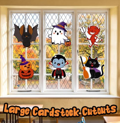 Halloween Cardboard Cutouts Set - 12 Large Spooky Characters for Decorations