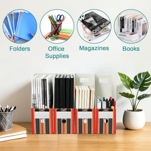 STAYTOP Mexican Ethnic Stripes Magazine File Holder 3 Pack Desk Organizer