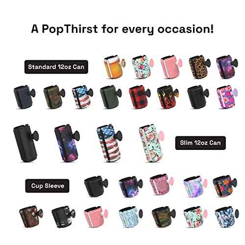PopSockets PopThirst Can Holder, No-Slip Insulated Grip for Cans ? Claim to Flame