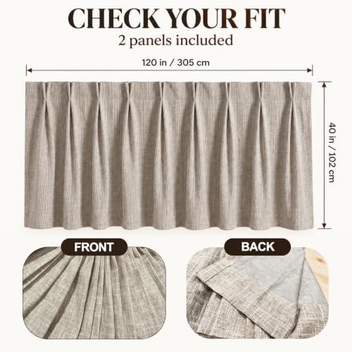 Premium Grey 2-Pack RV Windshield Curtains - 120 x 40 Inches Blackout Privacy Cover with Heavy-Duty Hooks