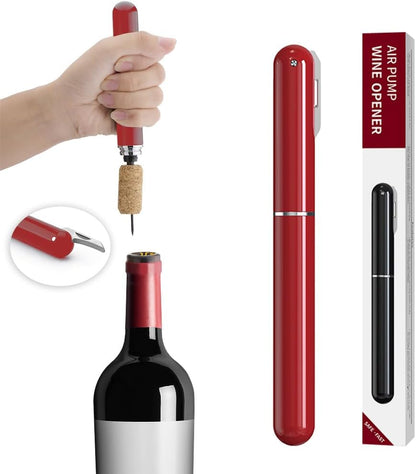 Wine Bottle Opener, IPEROT Air Pressure Wine Corkscrew With Cutting Wine Bottle Foil Knife, Effortlessly Open Wine Bottles Without Damaging Corks, Easy-to-Use(Red)