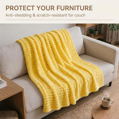 Yellow Dog Blanket - Lightweight Support & Comfort Throw for Crates, Beds, Sofa, Travel - 27x39in
