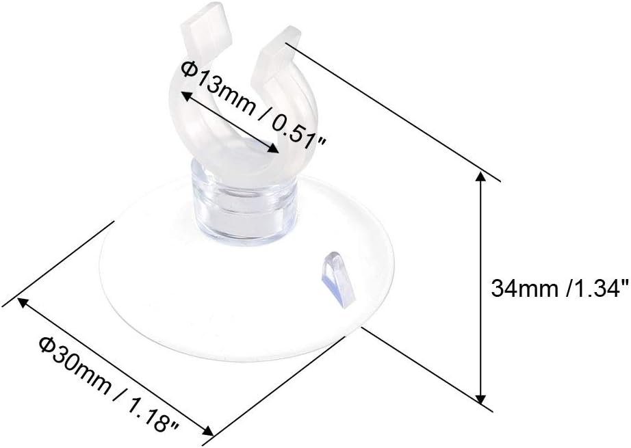 uxcell Aquarium Suction Cup Clips - Durable Airline Tube Holders for Fish Tanks | Clear 13mm, 20 Pcs