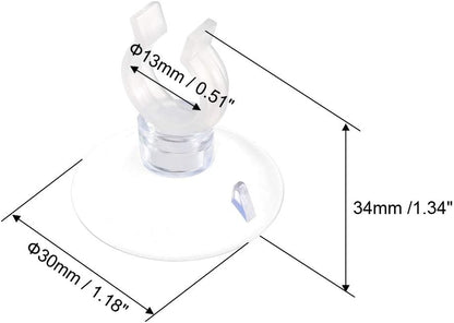 uxcell Aquarium Suction Cup Clips - Durable Airline Tube Holders for Fish Tanks | Clear 13mm, 20 Pcs
