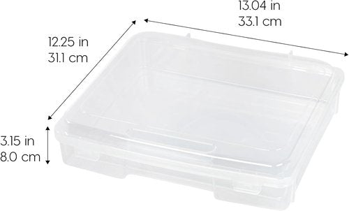 IRIS USA Board Game Storage Organizer - Snap-Tight Latch Lid, 6-Pack Plastic Case for Puzzles & Art Supplies | Fits 8.5" x 11" & A4 Papers