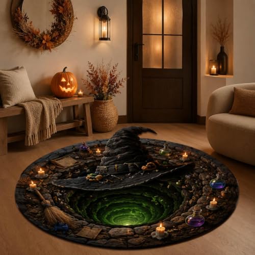 3D Halloween Rug - 24 Inch Optical Illusion Door Mat Black Variation 15