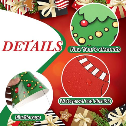 Christmas Party Hats Set - Classic Style, 24 Pcs Xmas Cone Hats for Holiday Photos & Favors