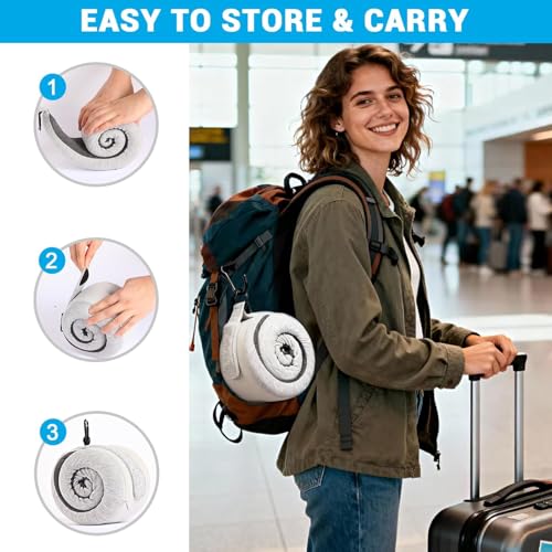Travel Neck Pillow for Airplanes and Cars - Memory Foam Support for Long Flights