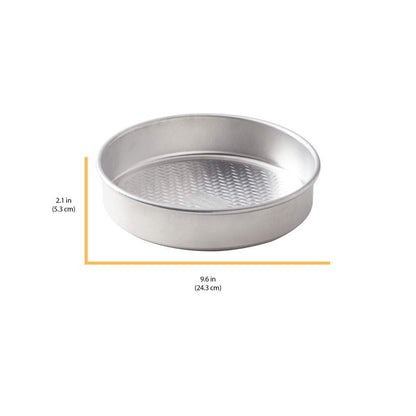 Chicago Metallic Uncoated Textured Aluminum Round Cake Baking Pan, 9-Inch, Silver