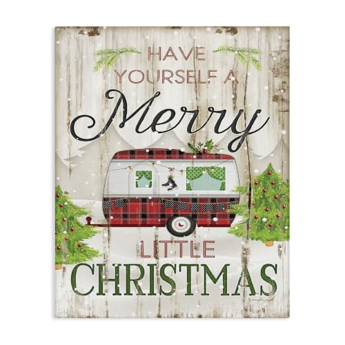 Christmas Wall Art Canvas - Festive Camper Design, 36 x 48 Inches, Wrapped
