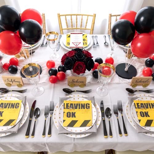 50 Pack Warning Sign Style Cocktail Napkins for Retirement & Farewell Parties