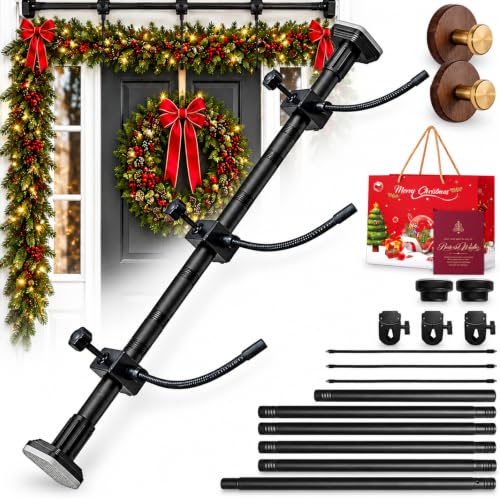 Adjustable Garland Hanger for Door Frame No Hardware, Extends 31.5-94.5 Inches, Holds 20 Lbs, Damage-Free Christmas Halloween Decor — B / S (31.5-39.4in)