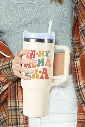 In My Mema Era 40 oz Tumbler with Handle - Gifts for Grandma from Grandkids - Mema Variation