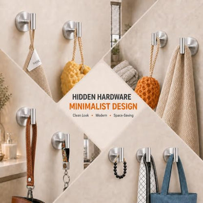 Heavy Duty Suction Cup Hooks for Glass Doors - Silver