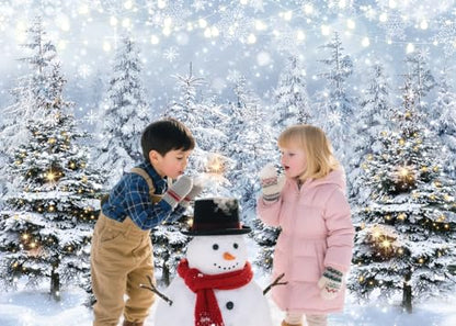 Winter Forest Photography Backdrop 7x5FT Snowy Scene Holiday Party Decoration