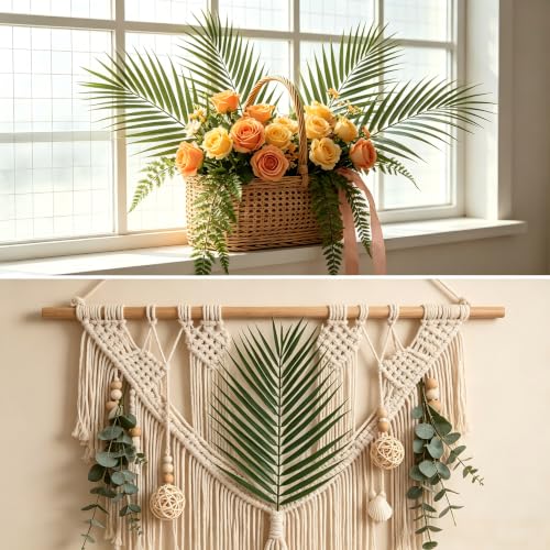 Artificial Palm Leaf Set - Green, 18 Pieces for Home & Party Decor