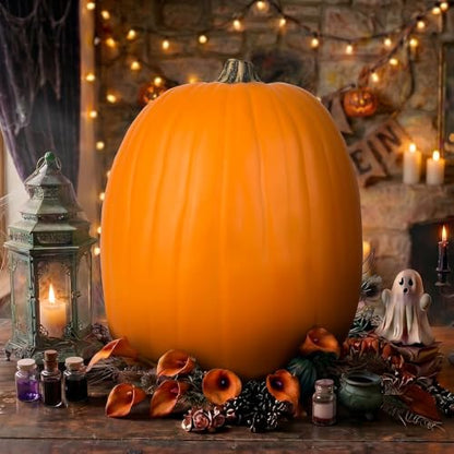 Orange Craft Pumpkin 13in Hollow Personalizable for Fall Halloween Thanksgiving