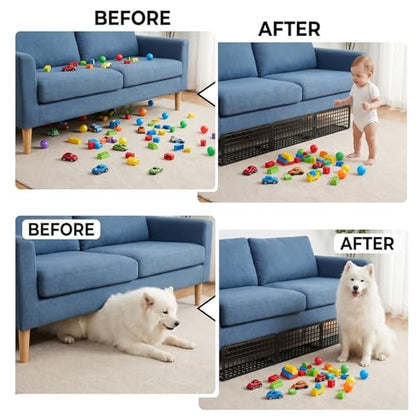 12-Pack 8-Inch Under Couch Blocker for Bed and Furniture - Jet Black