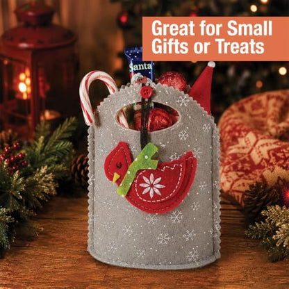 Cardinal Felt Treat Bags Christmas Ornament Set of 5 - Holiday Gift Bags for Kids & Teachers - Cardinal2