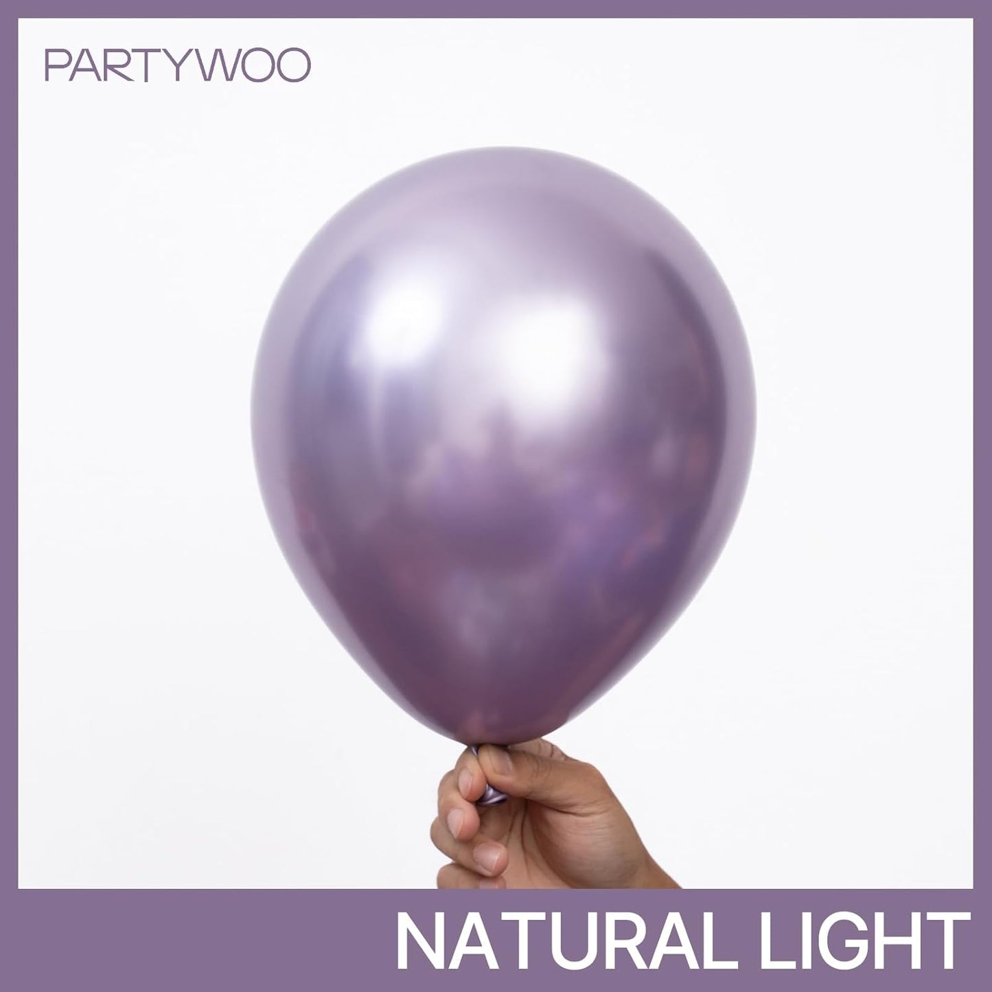 PartyWoo Metallic Purple Balloons - 50pcs 12 Inch Chrome Balloons for Graduation & Birthday Celebrations