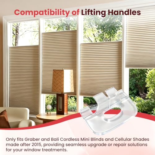 Cordless Honeycomb Shade Lift Handles Replacement Set - Compatible with Bali, Graber, Levolor, Kirsch