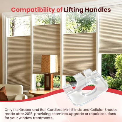 Cordless Honeycomb Shade Lift Handles Replacement Set - Compatible with Bali, Graber, Levolor, Kirsch