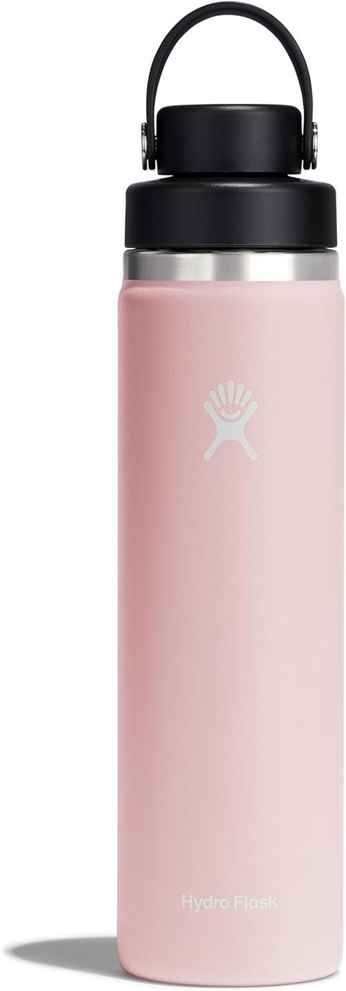 Hydro Flask Water Bottle - Insulated Stainless Steel with Wide Mouth Flex Chug Lid | 24 Oz Trillium Pink